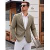 imageCOOFANDY Mens Casual Blazer One Button Sports Coat Tweed Herringbone Suit Jackets Formal Dress BlazersArmy Green