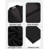imageCOOFANDY Mens Casual Blazer One Button Sports Coat Tweed Herringbone Suit Jackets Formal Dress BlazersBlack