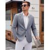 imageCOOFANDY Mens Casual Blazer One Button Sports Coat Tweed Herringbone Suit Jackets Formal Dress BlazersBlue