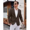 imageCOOFANDY Mens Casual Blazer One Button Sports Coat Tweed Herringbone Suit Jackets Formal Dress BlazersBrown