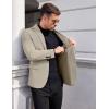 imageCOOFANDY Mens Casual Blazer One Button Sports Coat Tweed Herringbone Suit Jackets Formal Dress BlazersKhaki