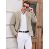 imageCOOFANDY Mens Casual Blazer One Button Sports Coat Tweed Herringbone Suit Jackets Formal Dress BlazersKhaki