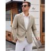 imageCOOFANDY Mens Casual Blazer One Button Sports Coat Tweed Herringbone Suit Jackets Formal Dress BlazersKhaki