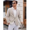 imageCOOFANDY Mens Casual Blazer One Button Sports Coat Tweed Herringbone Suit Jackets Formal Dress BlazersLight Khaki