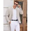 imageCOOFANDY Mens Casual Blazer One Button Sports Coat Tweed Herringbone Suit Jackets Formal Dress BlazersLight Khaki