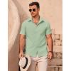 imageCOOFANDY Mens Casual Button Down Shirts Short Sleeve Summer Beach Vacation ShirtsLight Green