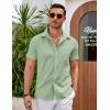 imageCOOFANDY Mens Casual Button Down Shirts Short Sleeve Summer Beach Vacation ShirtsLight Green