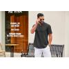 imageCOOFANDY Mens Casual Henley Shirt Short Sleeve Summer Shirts Linen Band Collar Summer Beach Hippie TShirtsDark Grey