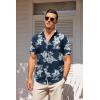 imageCOOFANDY Mens Casual Summer Beach Wrinkle Free Shirts Short Sleeve Button Down Lightweight Untucked Textured ShirtZrainforest