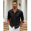 imageCOOFANDY Mens Dress Shirts Long Sleeve Button Down Shirts Untucked WrinkleFree Business Casual ShirtsBlack