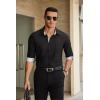 imageCOOFANDY Mens Dress Shirts Long Sleeve Button Down Shirts Untucked WrinkleFree Business Casual ShirtsBlackwhite