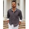 imageCOOFANDY Mens Dress Shirts Long Sleeve Button Down Shirts Untucked WrinkleFree Business Casual ShirtsDark Grey