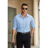 imageCOOFANDY Mens Dress Shirts Long Sleeve Button Down Shirts Untucked WrinkleFree Business Casual ShirtsLight Blue