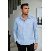 imageCOOFANDY Mens Dress Shirts Long Sleeve Button Down Shirts Untucked WrinkleFree Business Casual ShirtsLight Blue