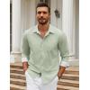 imageCOOFANDY Mens Dress Shirts Long Sleeve Button Down Shirts Untucked WrinkleFree Business Casual ShirtsLight Green