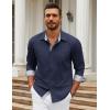 imageCOOFANDY Mens Dress Shirts Long Sleeve Button Down Shirts Untucked WrinkleFree Business Casual ShirtsNavy Blue