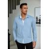 imageCOOFANDY Mens Dress Shirts Long Sleeve Button Down Shirts Untucked WrinkleFree Business Casual ShirtsSky Blue