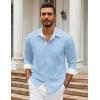 imageCOOFANDY Mens Dress Shirts Long Sleeve Button Down Shirts Untucked WrinkleFree Business Casual ShirtsSky Blue