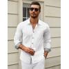 imageCOOFANDY Mens Dress Shirts Long Sleeve Button Down Shirts Untucked WrinkleFree Business Casual ShirtsWhite