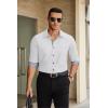 imageCOOFANDY Mens Dress Shirts Long Sleeve Button Down Shirts Untucked WrinkleFree Business Casual ShirtsWhite