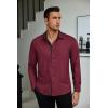 imageCOOFANDY Mens Dress Shirts Long Sleeve Button Down Shirts Untucked WrinkleFree Business Casual ShirtsWine Red