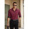 imageCOOFANDY Mens Dress Shirts Long Sleeve Button Down Shirts Untucked WrinkleFree Business Casual ShirtsWine Red