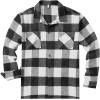 imageCOOFANDY Mens Flannel Shirts Casual Button Down Plaid Shirt Jacket Long Sleeve Fleece Shacket with PocketsBuffalo Black