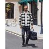 imageCOOFANDY Mens Flannel Shirts Casual Button Down Plaid Shirt Jacket Long Sleeve Fleece Shacket with PocketsBuffalo Black