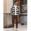 imageCOOFANDY Mens Flannel Shirts Casual Button Down Plaid Shirt Jacket Long Sleeve Fleece Shacket with PocketsBuffalo Black