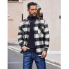 imageCOOFANDY Mens Flannel Shirts Casual Button Down Plaid Shirt Jacket Long Sleeve Fleece Shacket with PocketsBuffalo Black
