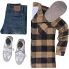 imageCOOFANDY Mens Flannel Shirts Casual Button Down Plaid Shirt Jacket Long Sleeve Fleece Shacket with PocketsBuffalo Brown