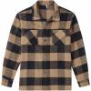 imageCOOFANDY Mens Flannel Shirts Casual Button Down Plaid Shirt Jacket Long Sleeve Fleece Shacket with PocketsBuffalo Brown