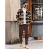 imageCOOFANDY Mens Flannel Shirts Casual Button Down Plaid Shirt Jacket Long Sleeve Fleece Shacket with PocketsBuffalo Brown