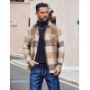 imageCOOFANDY Mens Flannel Shirts Casual Button Down Plaid Shirt Jacket Long Sleeve Fleece Shacket with PocketsBuffalo Khaki