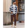 imageCOOFANDY Mens Flannel Shirts Casual Button Down Plaid Shirt Jacket Long Sleeve Fleece Shacket with PocketsBuffalo Navy Blue