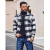 imageCOOFANDY Mens Flannel Shirts Casual Button Down Plaid Shirt Jacket Long Sleeve Fleece Shacket with PocketsBuffalo Navy Blue