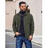imageCOOFANDY Mens Flannel Shirts Casual Button Down Plaid Shirt Jacket Long Sleeve Fleece Shacket with PocketsSolid  Army Green