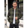 imageCOOFANDY Mens Flannel Shirts Long Sleeve Button Down Shirt with Pocket Casual Shirts Work Shirts for MenArmy Green Black Plaid