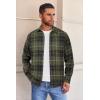 imageCOOFANDY Mens Flannel Shirts Long Sleeve Button Down Shirt with Pocket Casual Shirts Work Shirts for MenArmy Green Black Plaid