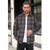 imageCOOFANDY Mens Flannel Shirts Long Sleeve Button Down Shirt with Pocket Casual Shirts Work Shirts for MenBrown Plaid