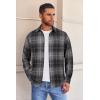 imageCOOFANDY Mens Flannel Shirts Long Sleeve Button Down Shirt with Pocket Casual Shirts Work Shirts for MenGrey Brown Black Plaid