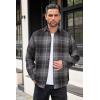 imageCOOFANDY Mens Flannel Shirts Long Sleeve Button Down Shirt with Pocket Casual Shirts Work Shirts for MenGrey Brown Black Plaid