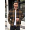 imageCOOFANDY Mens Flannel Shirts Long Sleeve Button Down Shirt with Pocket Casual Shirts Work Shirts for MenLight Coffee Black Plaid