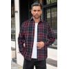 imageCOOFANDY Mens Flannel Shirts Long Sleeve Button Down Shirt with Pocket Casual Shirts Work Shirts for MenWine Red Black Plaid