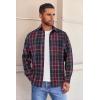 imageCOOFANDY Mens Flannel Shirts Long Sleeve Button Down Shirt with Pocket Casual Shirts Work Shirts for MenWine Red Black Plaid