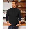 imageCOOFANDY Mens Fleece Quarter Zip Pullover Long Sleeve Mock Neck SweatshirtBlack