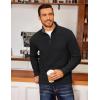 imageCOOFANDY Mens Fleece Quarter Zip Pullover Long Sleeve Mock Neck SweatshirtBlack