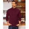 imageCOOFANDY Mens Fleece Quarter Zip Pullover Long Sleeve Mock Neck SweatshirtBurgundy
