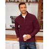 imageCOOFANDY Mens Fleece Quarter Zip Pullover Long Sleeve Mock Neck SweatshirtBurgundy