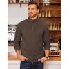 imageCOOFANDY Mens Fleece Quarter Zip Pullover Long Sleeve Mock Neck SweatshirtChestnut Brown